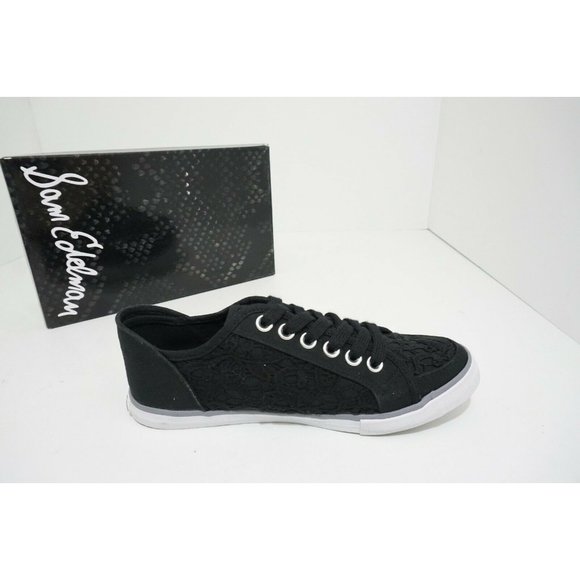 Sam Edelman Haylie Black Lace Suede Women's Lace Up Flats Sneakers US 8 - Picture 5 of 9